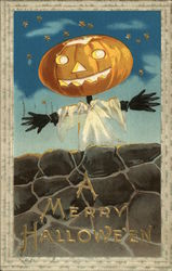 A Merry Halloween Jack-O-Lantern Postcard