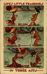 Life's Little Tragedies in Three Acts Comic, Funny Postcard Postcard
