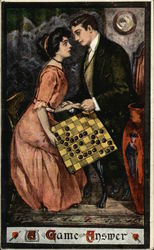 A Game Answer - Couple Engagement Postcard