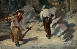 The Cattle Thieves - by F.W. Schulz 1907 Postcard