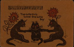 Three Cats With Orange Eyes Postcard Postcard