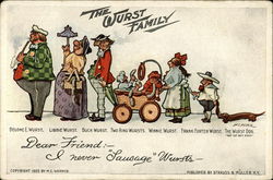 The "Wurst" family Postcard