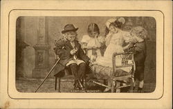 Four Children Play Doctor With A Sick Little Doll Postcard