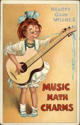 Hearty Good Wishes - Music Hath Charms Postcard