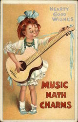 Hearty Good Wishes - Music Hath Charms Postcard Postcard