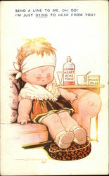 Send a Line to me, Oh, Do! I'm Just Dying to Hear From You! Postcard