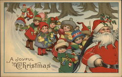 A Joyful Christmas with Santa and the Children Postcard