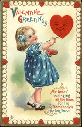 Valentine Greetings My Heart is Singing all the Time, For I'm Somebody's Valentine Postcard