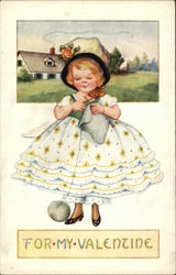 For My Valentine - Little Girl Knitting For My Valentine - Little Girl Knitting