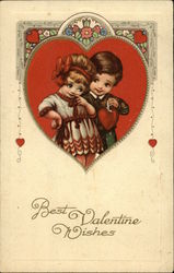 Child Couple Framed in Heart Children Postcard Postcard