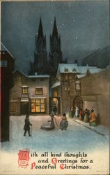 With all kind thoughts and Greetings for a Peaceful Christmas Ellen Clapsaddle Postcard Postcard