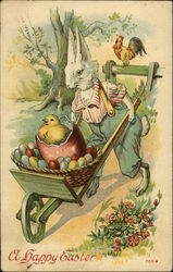 Bunny Pushing Wagon of Eggs Bunny Pushing Wagon of Eggs