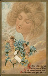 Cherubs with flowers Postcard