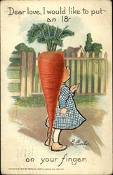 Girl with Carrot Hari Fantasy Postcard Postcard