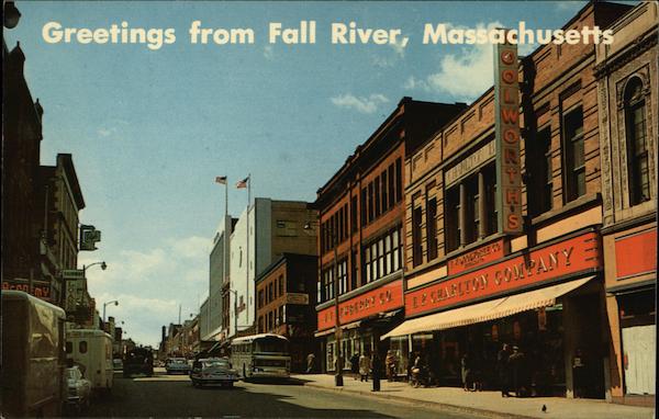 Greetings from Fall River, Massachusetts, Business District