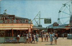 Boardwalk Scene - "Post Cards" Sign Postcard