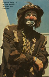 Emmett Kelly, Jr. at the Kodak World's Fair Pavilion Autograph Postcard
