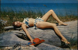 Time Out for Sun Swimsuits & Pinup Postcard Postcard