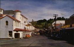 Washington Street with Sonora Inn in Foreground Postcard