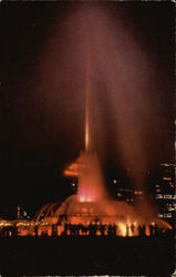 Night View of the Buckingham Fountain Chicago, IL Postcard Postcard