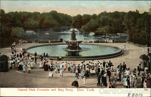 Central Park Fountain and May Party New York