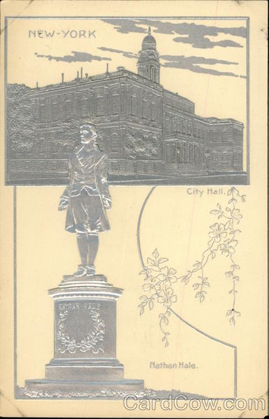 City Hall and Statue of Nathan Hale New York