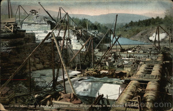 View of the Main Dam of the New York City Water Supply, Brown's Station in the Catskills