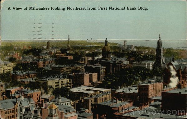 View Looking Northeast from First National Bank Building Milwaukee Wisconsin