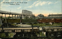 Foot Bridge over S.A. & P.R.R. Yards Yoakum, TX Postcard Postcard