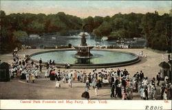 Central Park Fountain and May Party Postcard