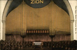 Pipe Organ, Shiloh Tabernacle Postcard