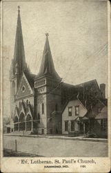 Evangeical Lutheran St. Paul's Church Hammond, IN Postcard Postcard