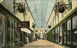 Interior View of Arcade Springfield, OH Postcard Postcard
