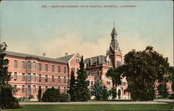 State Hospital - Men's Department Stockton, CA Postcard Postcard