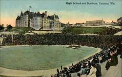 High School and Stadium Postcard