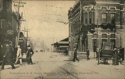 Pennsylvania RR Depot during Great Flood, April 1913 Cincinnati, OH Postcard Postcard