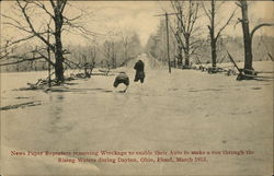 News paper reporters Removing Wreckage, Great Flood, Dayton, Ohio Postcard Postcard