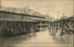 Pennsylvania Baggage Room and Train Shed During Great Flood at Cincinnati, O., April 1913 Ohio Postcard Postcard