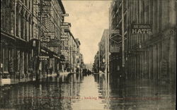 Pearl and Race Streets, April 1913 Flood Cincinnati, OH Postcard 