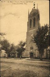 St. Mary's Church, Rectory and School Postcard