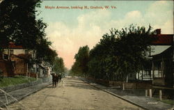 Maple Avenue, Looking N Grafton, WV Postcard Postcard