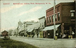 Railroad Avenue Looking West Montgomery, WV Postcard Postcard