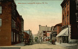 Main Street Looking West Grafton, WV Postcard Postcard