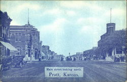 Main Street Looking North Pratt, KS Postcard Postcard