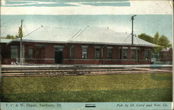 T.P. & W. Depot Fairbury, IL Postcard Postcard