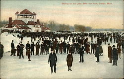 Belle Isle Park - Skating on the Lake Postcard