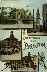 Greetings from Boston Postcard