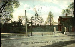 Entrance To Naval Hospital Chelsea, MA Postcard Postcard
