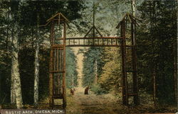 Rustic Arch Omena, MI Postcard Postcard