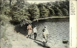 Lake Ellyn's Shore, John A. Brown's Addition to Glen Ellyn, Ill Illinois Postcard Postcard